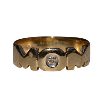 SOLD - The Ryerson:  Ladies Yellow Gold MOM Ring set with Diamond