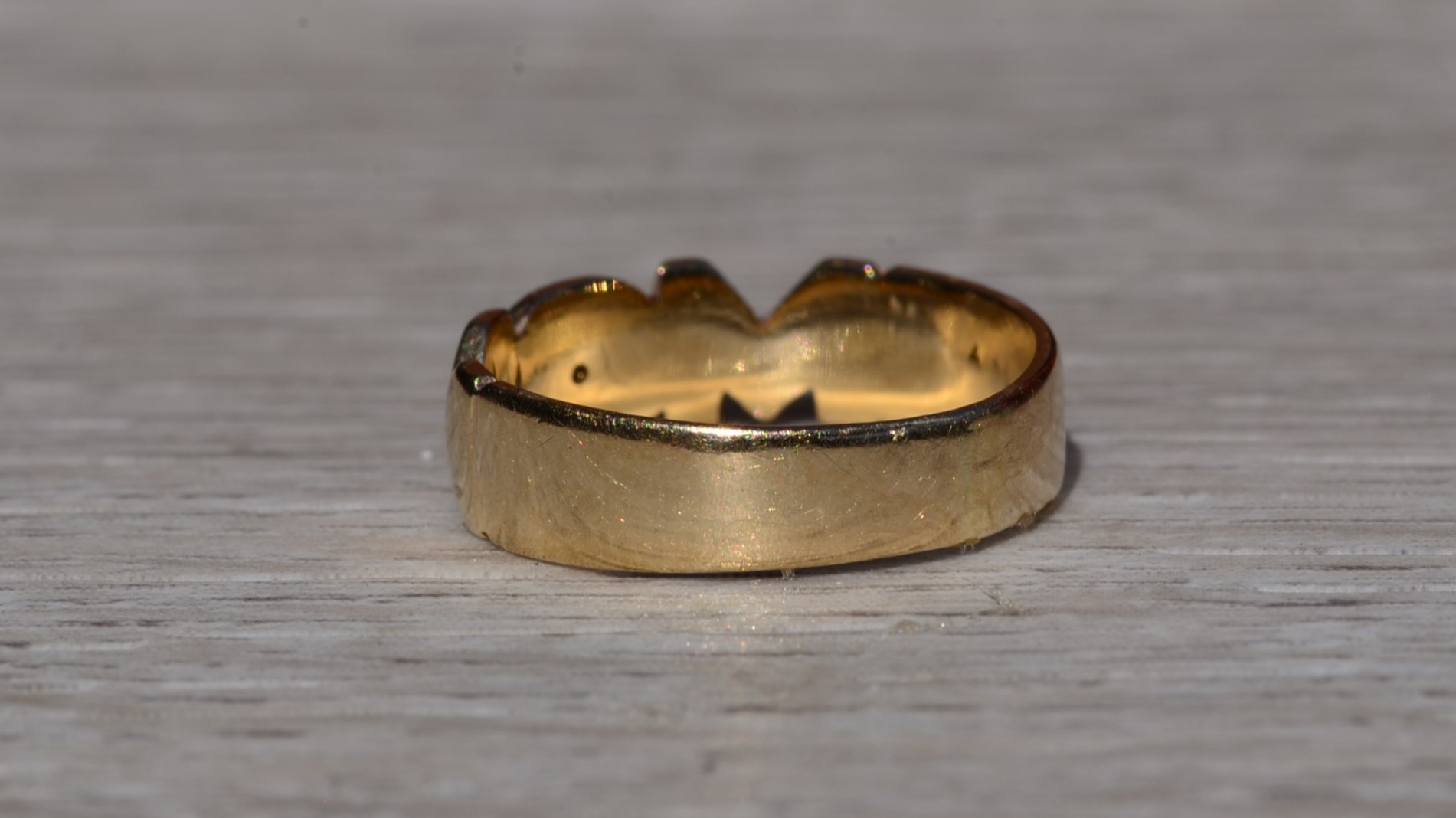 SOLD - The Ryerson: Ladies Yellow Gold MOM Ring set with Diamond - Image 4