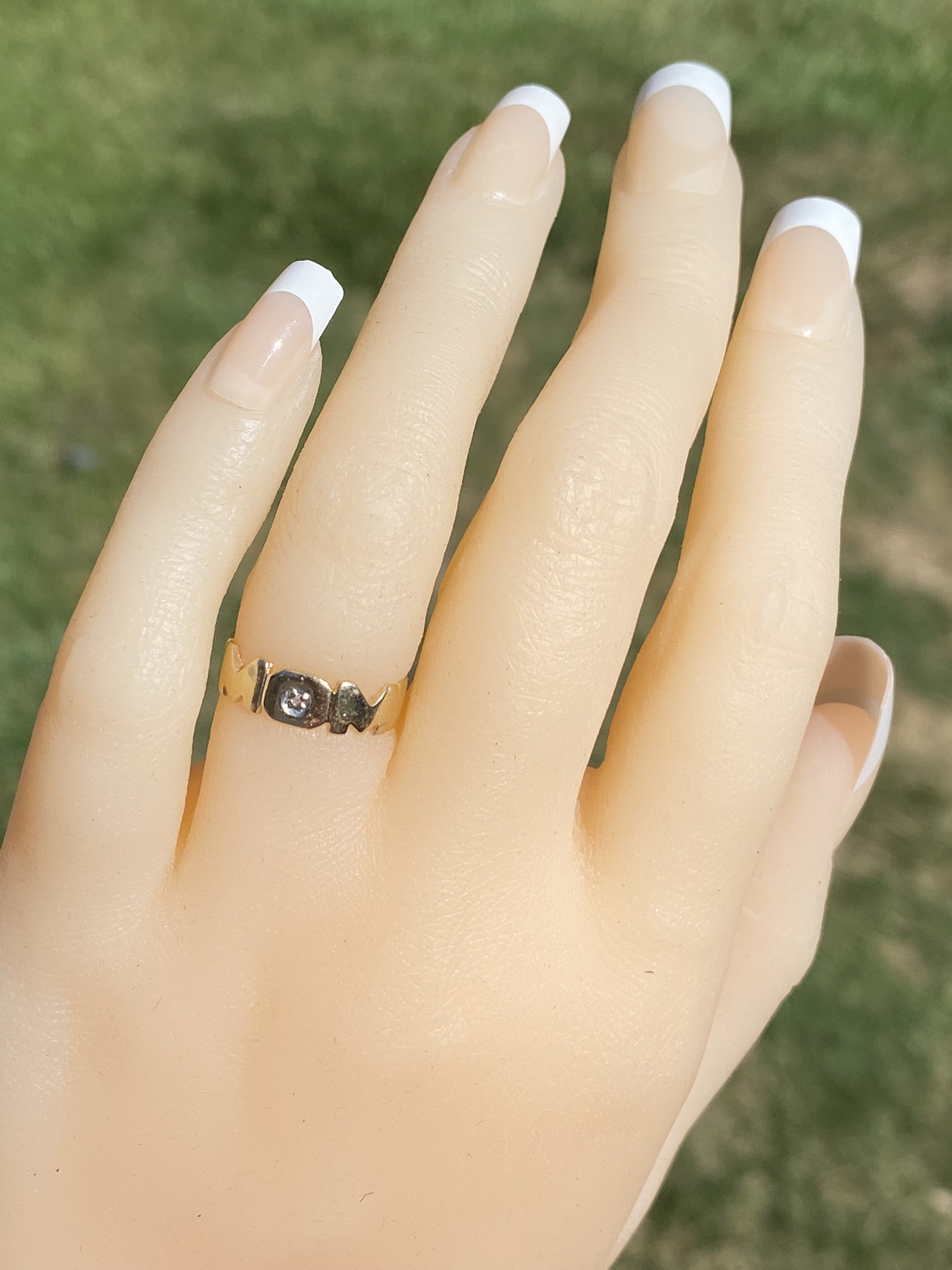 SOLD - The Ryerson: Ladies Yellow Gold MOM Ring set with Diamond - Image 9