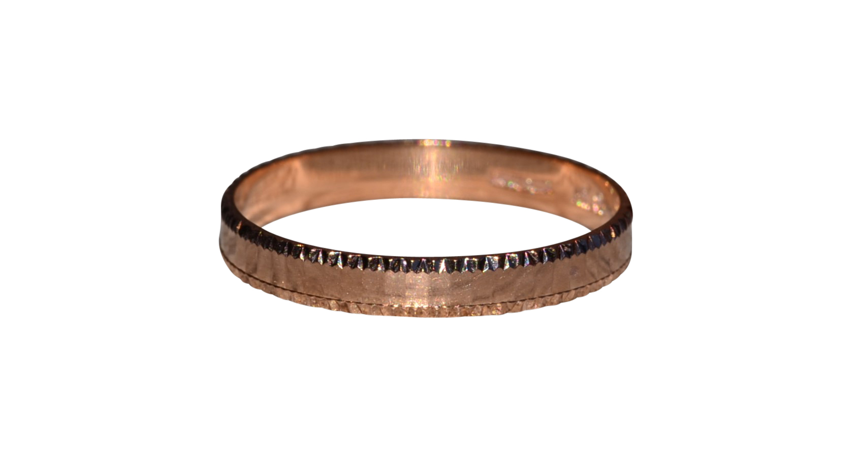 SOLD - The Lizella: Ladies 14K Rose Gold Signed MILOR Faceted Band