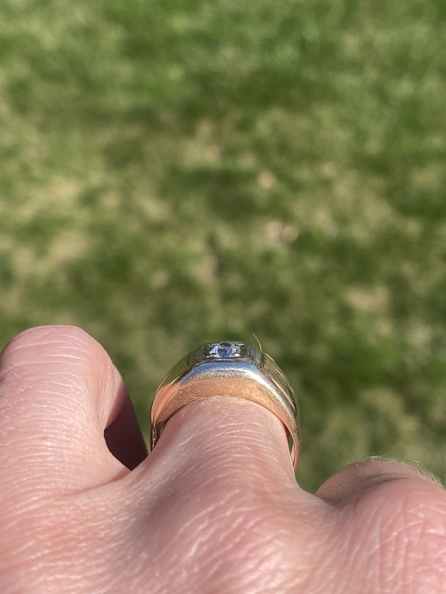 The Felkel: Men's Antique 14K Two Tone Diamond Engagement Ring - Image 10