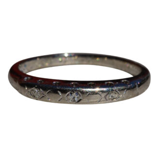 The Meigs:  Ladies Vintage 14K White Gold Circa 1955 Wedding Band