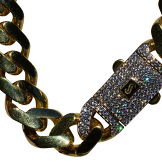 SOLD - The Monaco:  Signed 14K Gold Monaco Chain Classic set with Swarovski Crystals