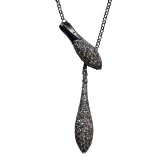 The Hopeton:  Ladies Adjustable 14K White Gold Necklace set with Diamonds