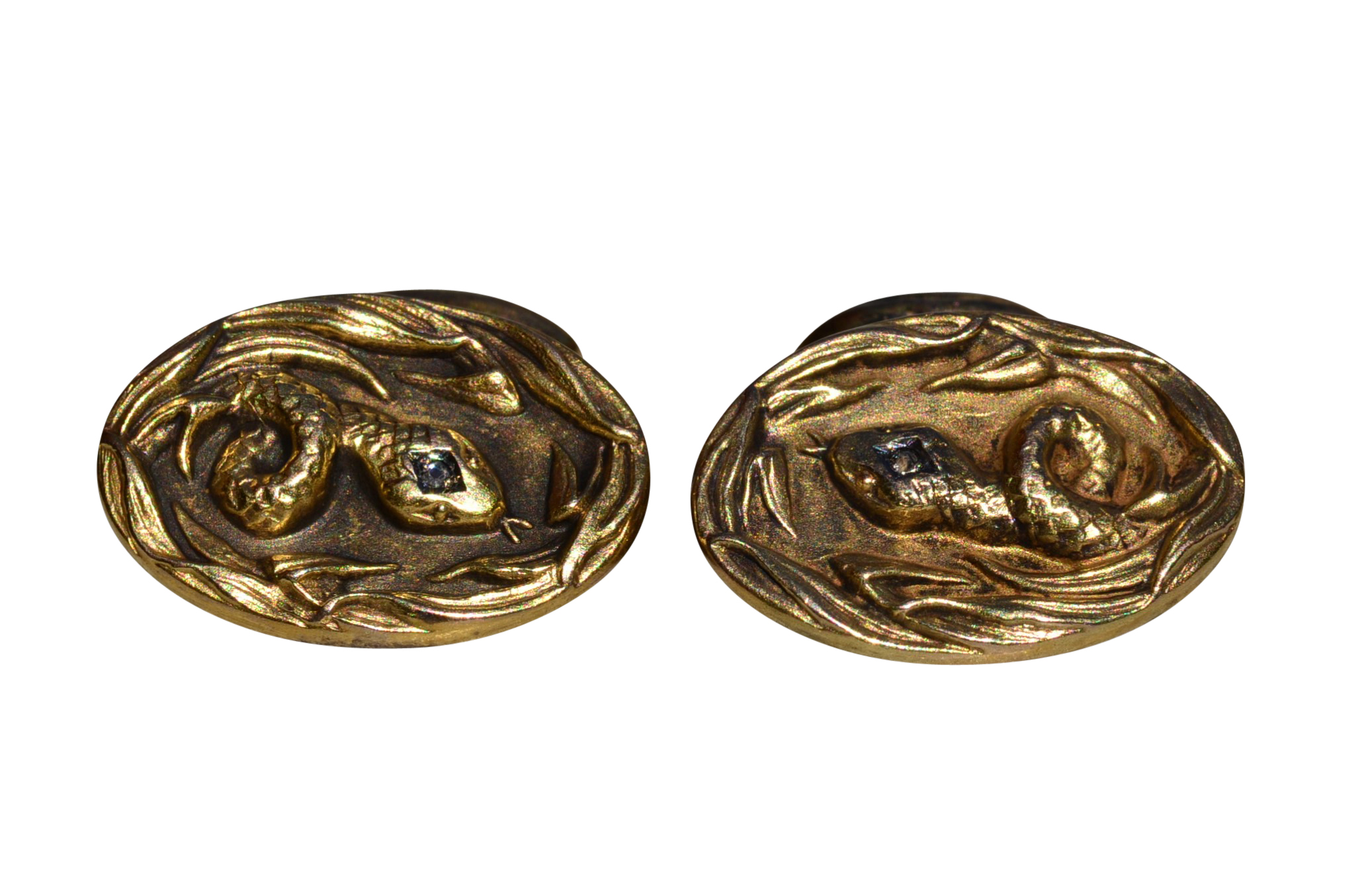 The Hawlings: Men's Yellow Gold and Gold Filled Serpent Cuff Links