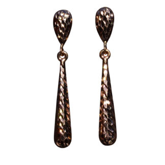 The Hadens:  Ladies 14K Rose Gold Diamond Cut Dangler Earrings