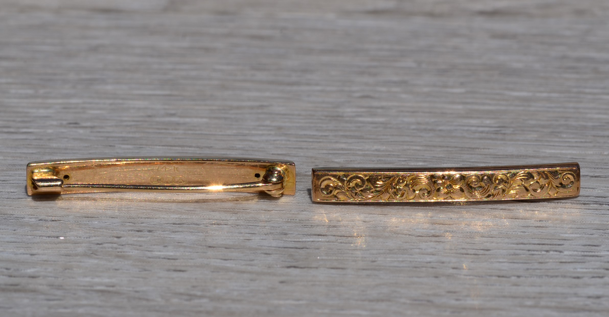 SOLD - Signed William Link & Co 14K Rose Gold Matching Diaper Pins - Image 2