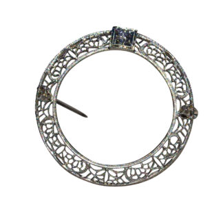 The Zalis:  Ladies Antique Filigree Open Circle Brooch/Pendant