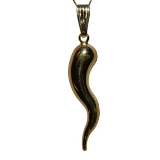 SOLD - The Cornetto: Ladies 14K Yellow Gold Italian Horn Pendant