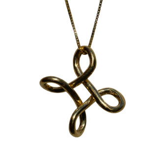 SOLD - The Tavish:  Signed Elsa Peretti for Tiffany & Co 18K Yellow Gold Infinity Cross Necklace
