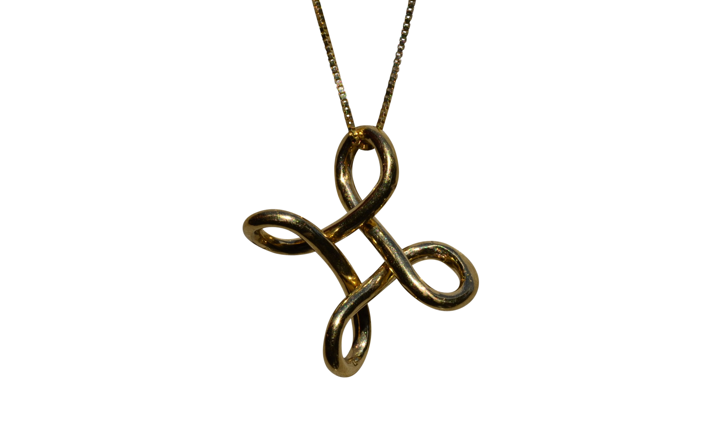 SOLD - The Tavish: Signed Elsa Peretti for Tiffany & Co 18K Yellow Gold Infinity Cross Necklace