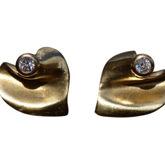 The Markwood: Yellow Gold Stud Earrings with CZ