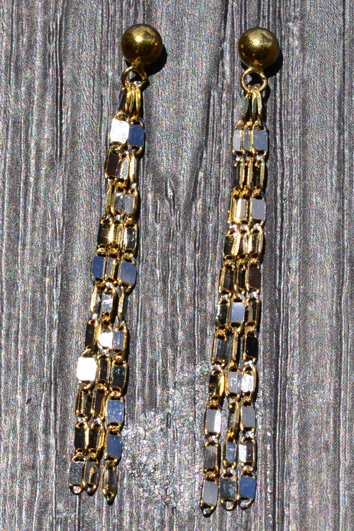 SOLD - The Caniambo: Italian Made Two Tone Diamond Cut Dangler Earrings - Image 2