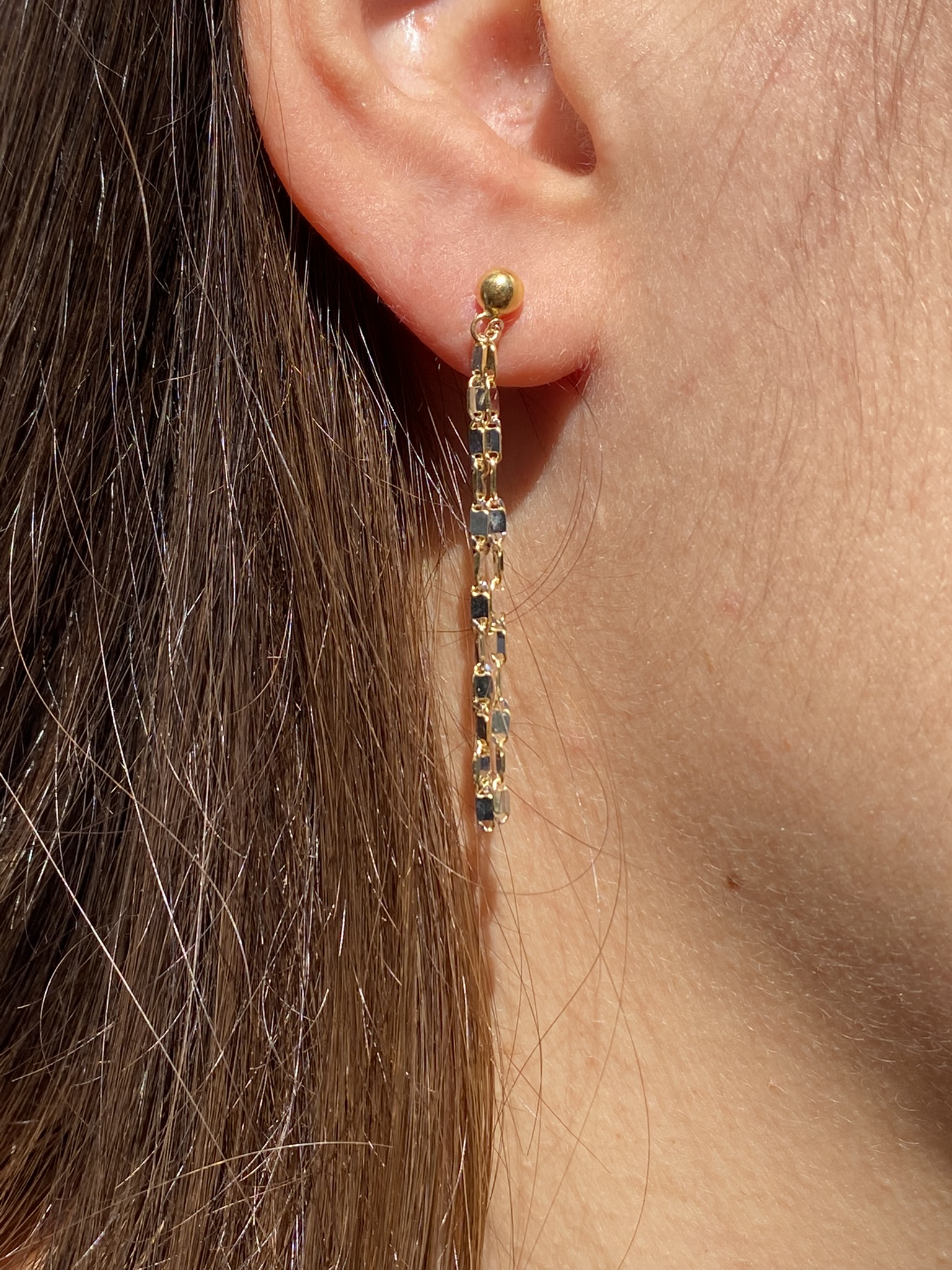 SOLD - The Caniambo: Italian Made Two Tone Diamond Cut Dangler Earrings - Image 4