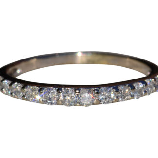 Shared Prong White Gold Natural Diamond Stackable Band