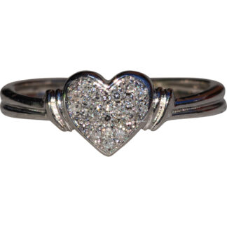 Lovers White Gold Pave Diamond Heart