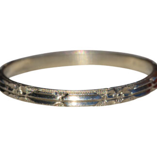 SOLD - Antique Hand Engraved White Gold Wedding Band