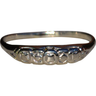 SOLD - Antique Moore Brothers Signed White Gold Hand Engraved Wedding Band
