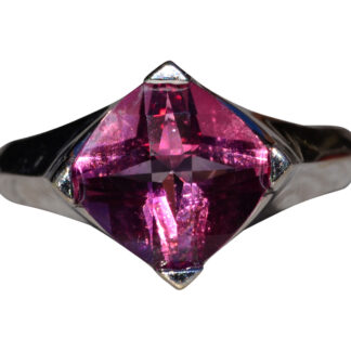 The Bayswater:  Vintage Checkerboard Cut Pink Topaz Ring