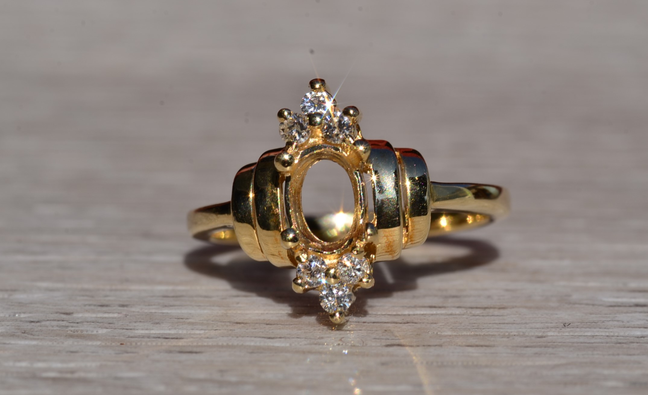 Ladies 14K Yellow Gold Diamond Semi-Mount - Image 2