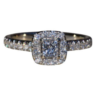 SOLD - The Chadstone:  Neil Lane Princess Cut Natural Diamond Halo Set Engagement Ring