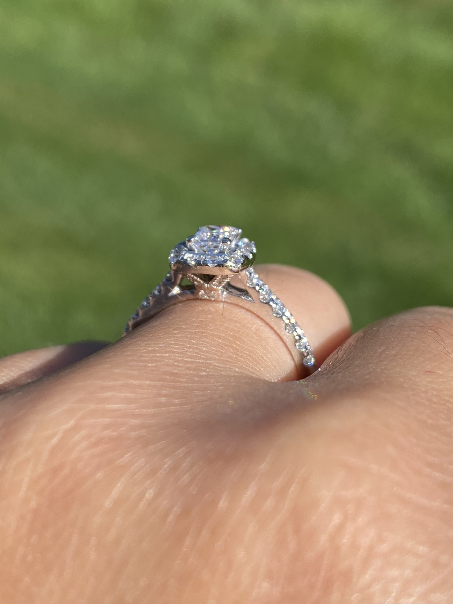 SOLD - The Chadstone: Neil Lane Princess Cut Natural Diamond Halo Set Engagement Ring - Image 10