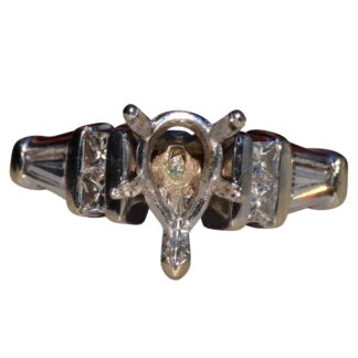 Ladies 14K White Gold and Diamond Semi-Mount