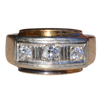 The Lodore:  Gentlemen's 14K Two Tone Gold Diamond Ring