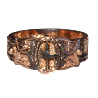 The Wytheville:  Ladies Antique Victorian Mourning Ring in Rose Gold