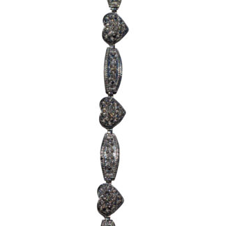 SOLD - The Rocanville:  Ladies 14K White Gold Heart Diamond Bracelet