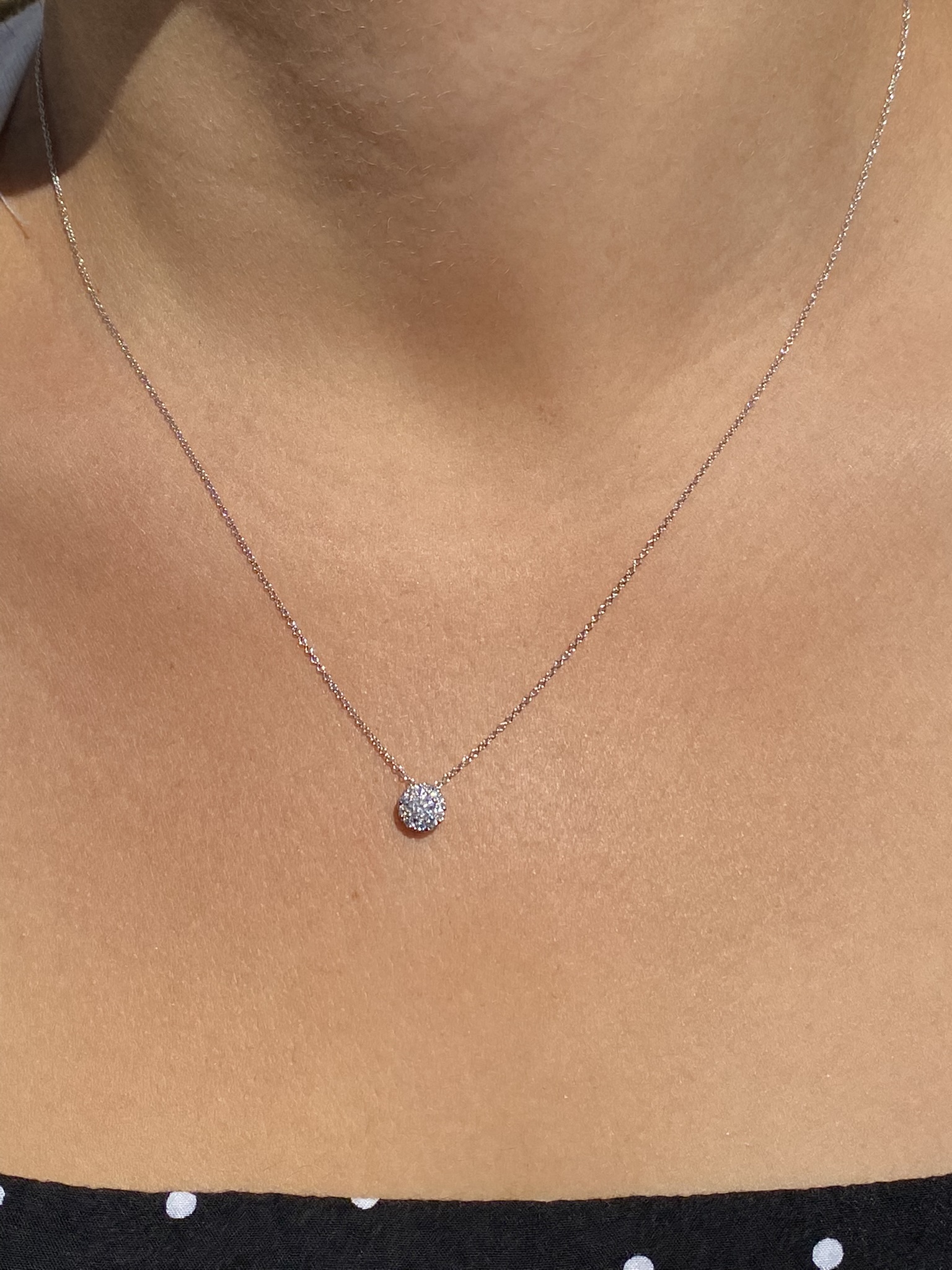 The Magley: Ladies 14K White Gold Diamond Halo Necklace - Image 5