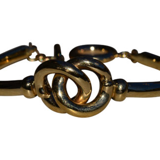 The Elyria:  Ladies 14K Yellow Gold Horse Bit Toggle Bracelet