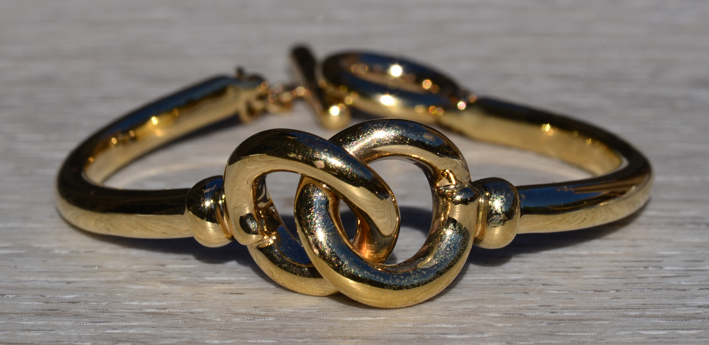 The Elyria: Ladies 14K Yellow Gold Horse Bit Toggle Bracelet - Image 6