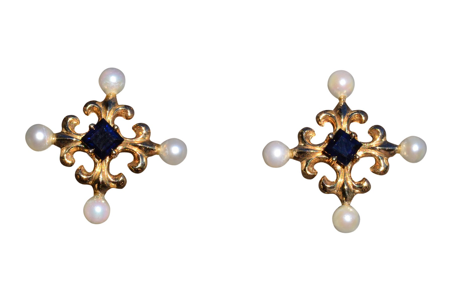 SOLD - The Sennen: Midnight Sapphire Earrings design by the House of Igor Carl Faberge