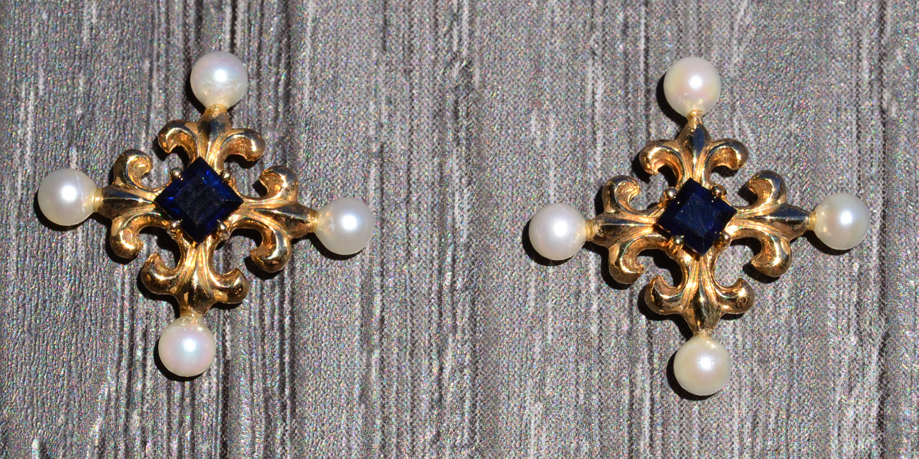 SOLD - The Sennen: Midnight Sapphire Earrings design by the House of Igor Carl Faberge - Image 2