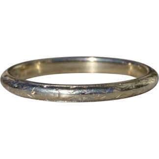 Antique Signed Alfred Humbert 9K White Gold Eternity Wedding Band