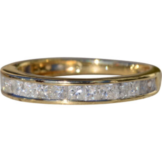 SOLD - Ladies Yellow Gold Channel Set Diamond Wedding Band