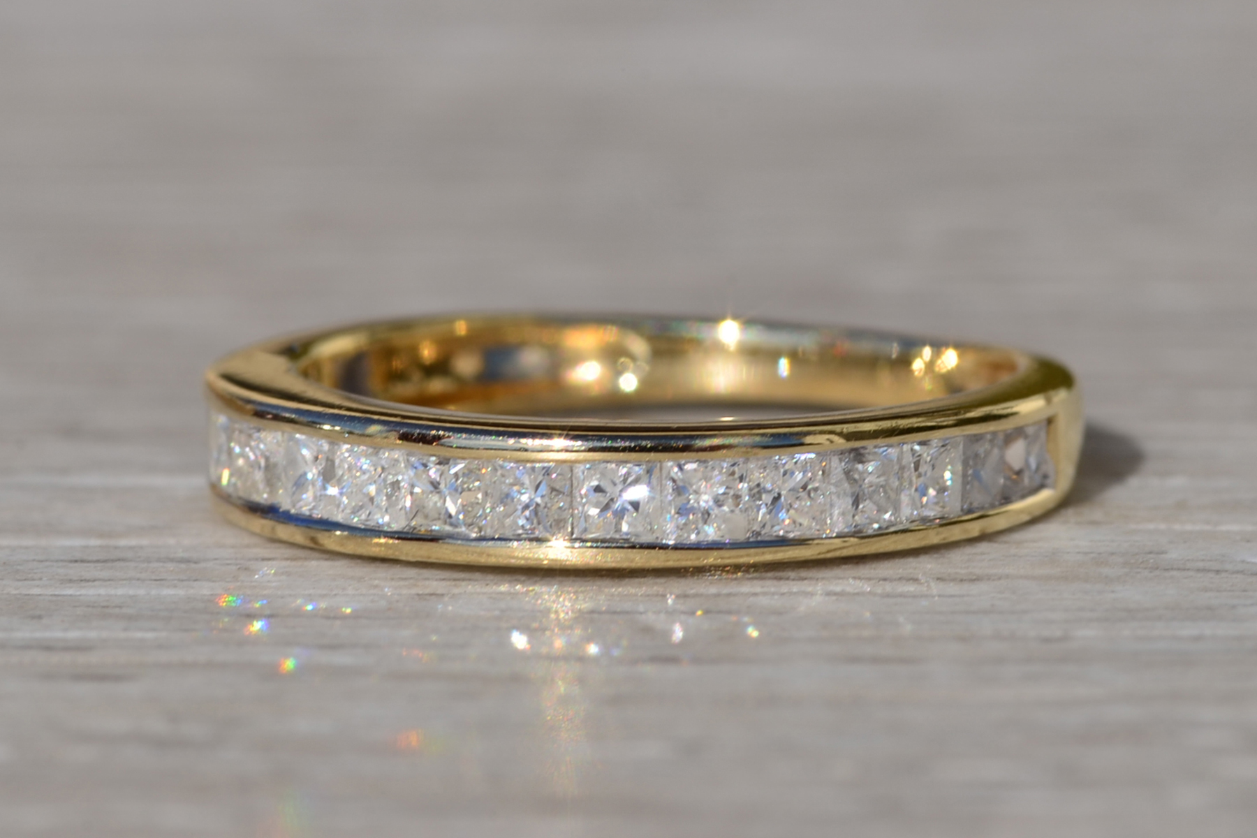 SOLD - Ladies Yellow Gold Channel Set Diamond Wedding Band - Image 2