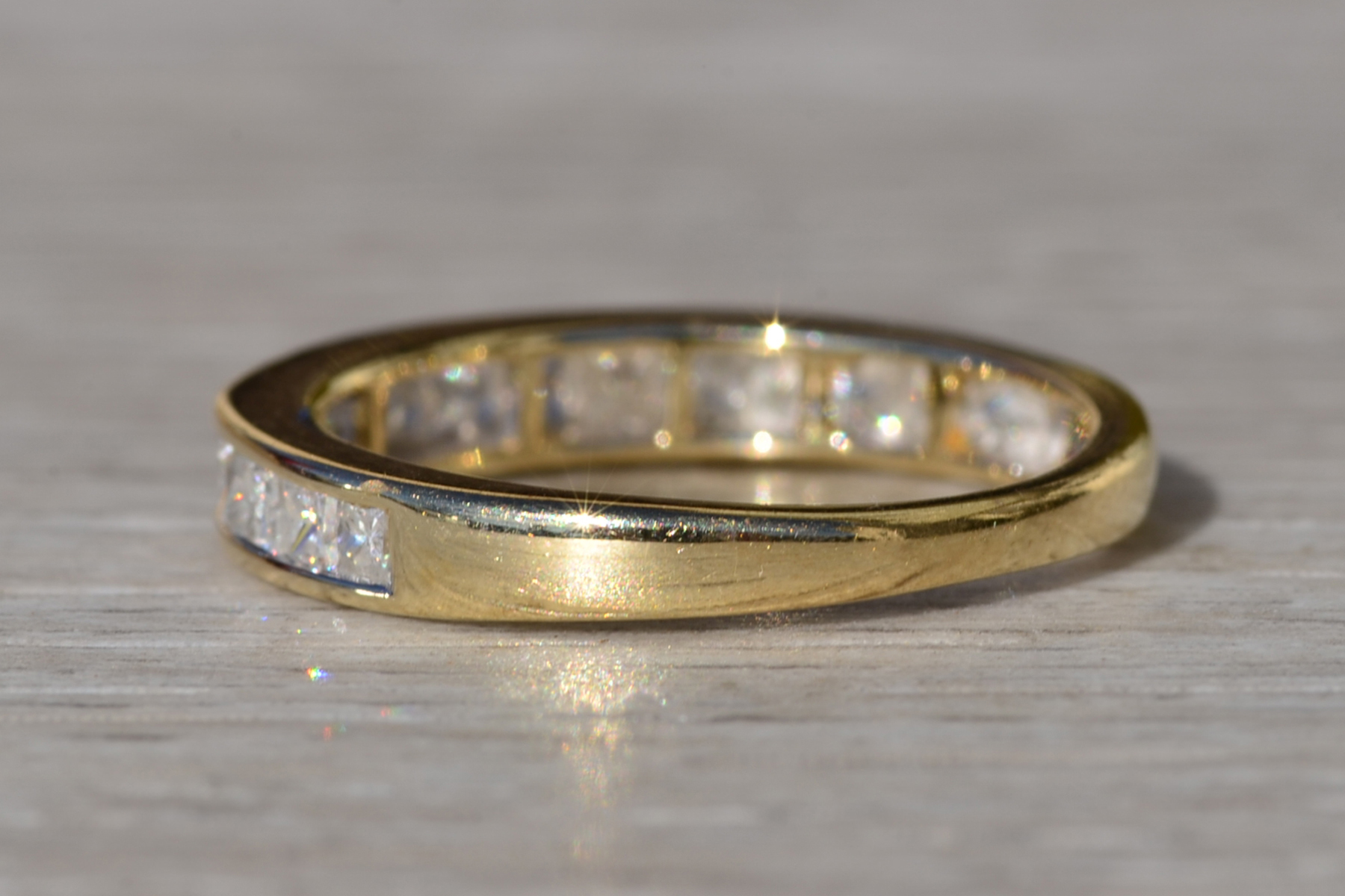 SOLD - Ladies Yellow Gold Channel Set Diamond Wedding Band - Image 3