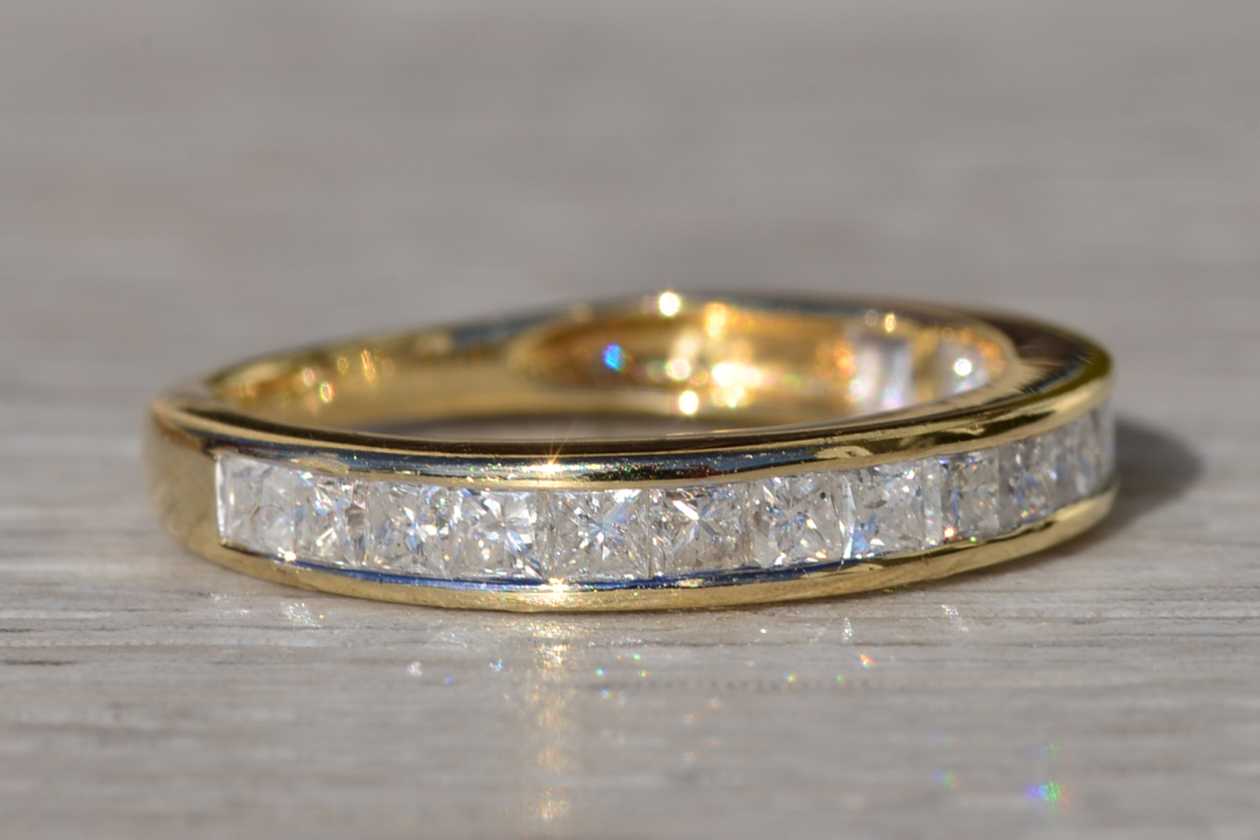 SOLD - Ladies Yellow Gold Channel Set Diamond Wedding Band - Image 5