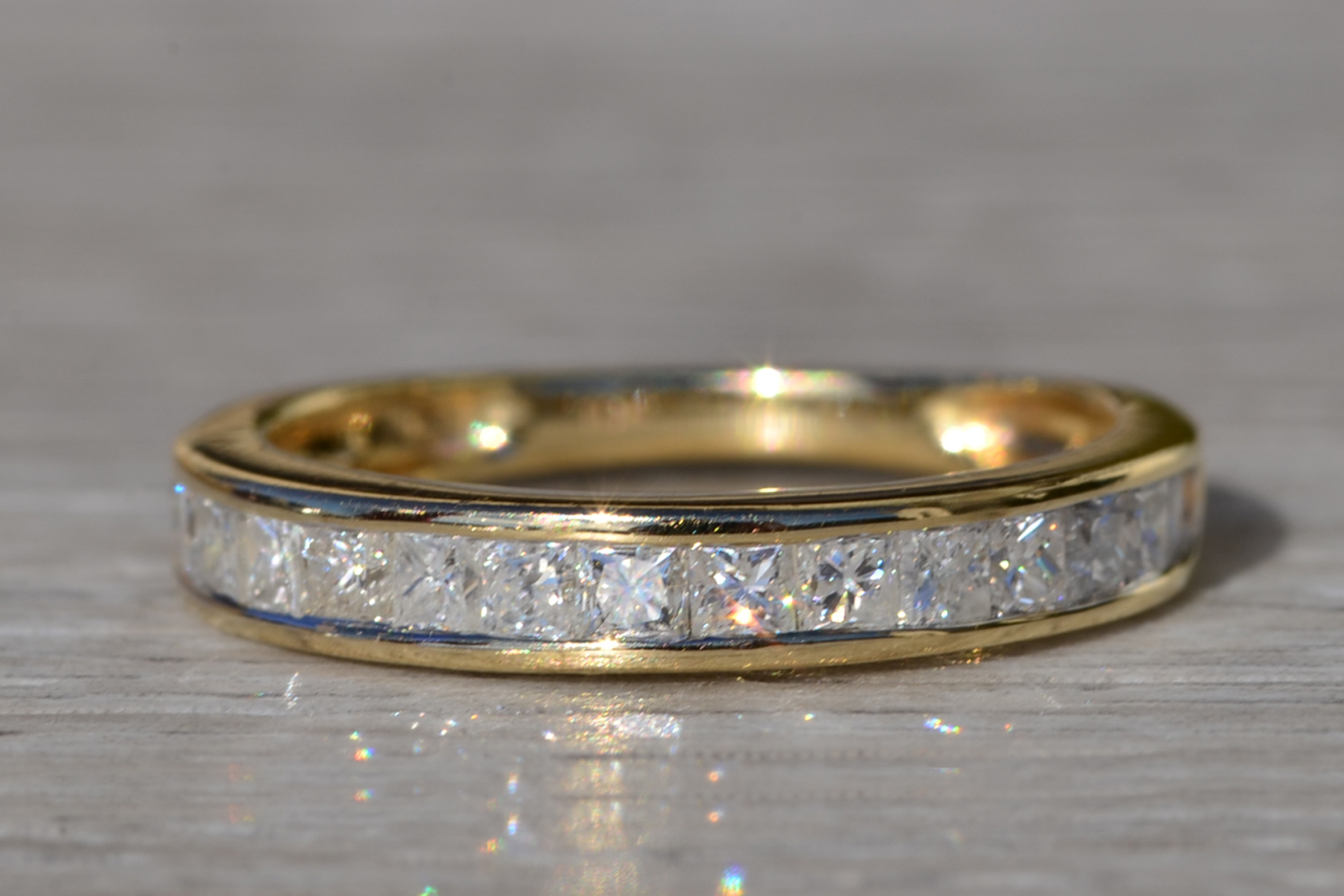 SOLD - Ladies Yellow Gold Channel Set Diamond Wedding Band - Image 7