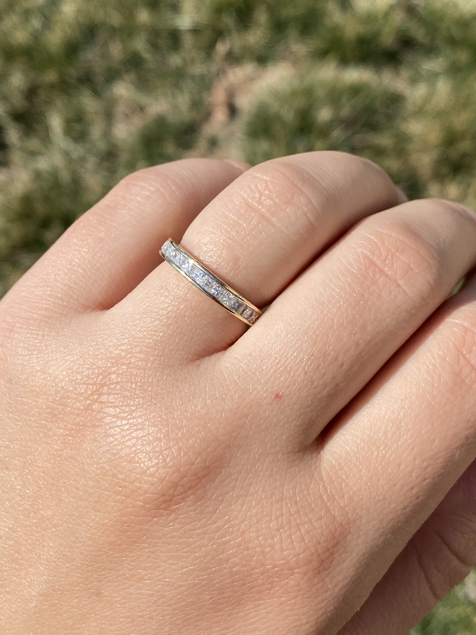 SOLD - Ladies Yellow Gold Channel Set Diamond Wedding Band - Image 9