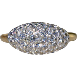 SOLD - Ladies Signed Haki Two Tone Diamond Navette Ring