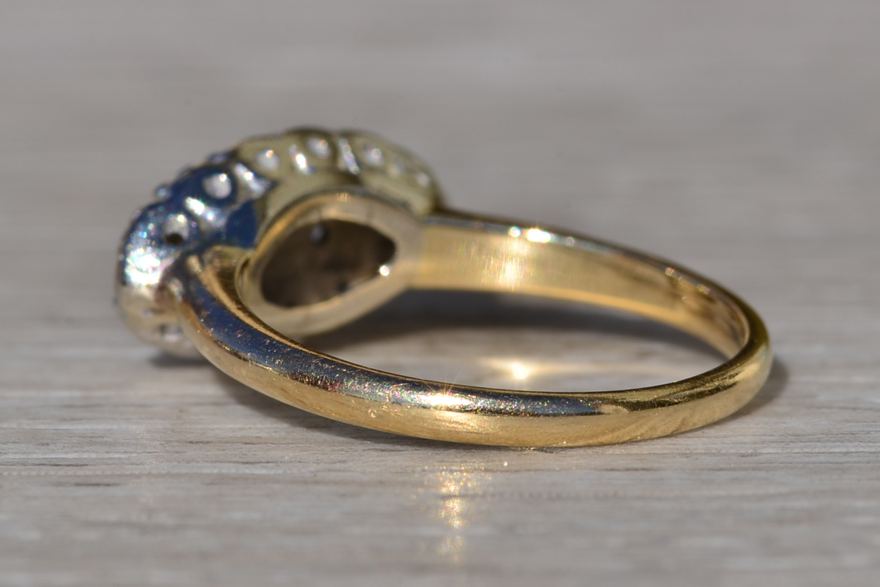 SOLD - Ladies Signed Haki Two Tone Diamond Navette Ring - Image 4