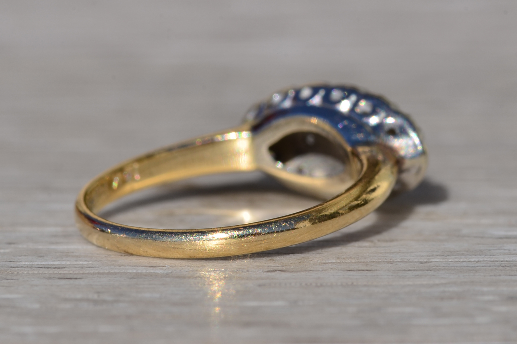 SOLD - Ladies Signed Haki Two Tone Diamond Navette Ring - Image 5