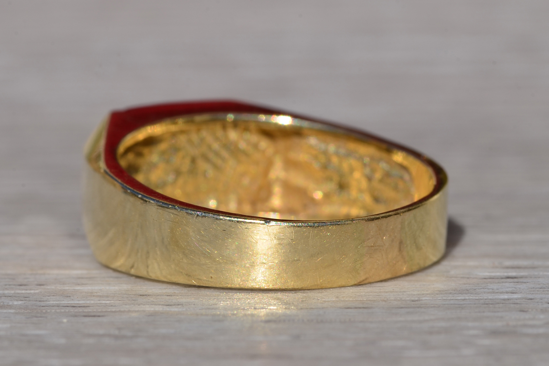 SOLD - The Haldon: Gentlemen's 14K Ring with Inlaid Cultured Opal - Image 7