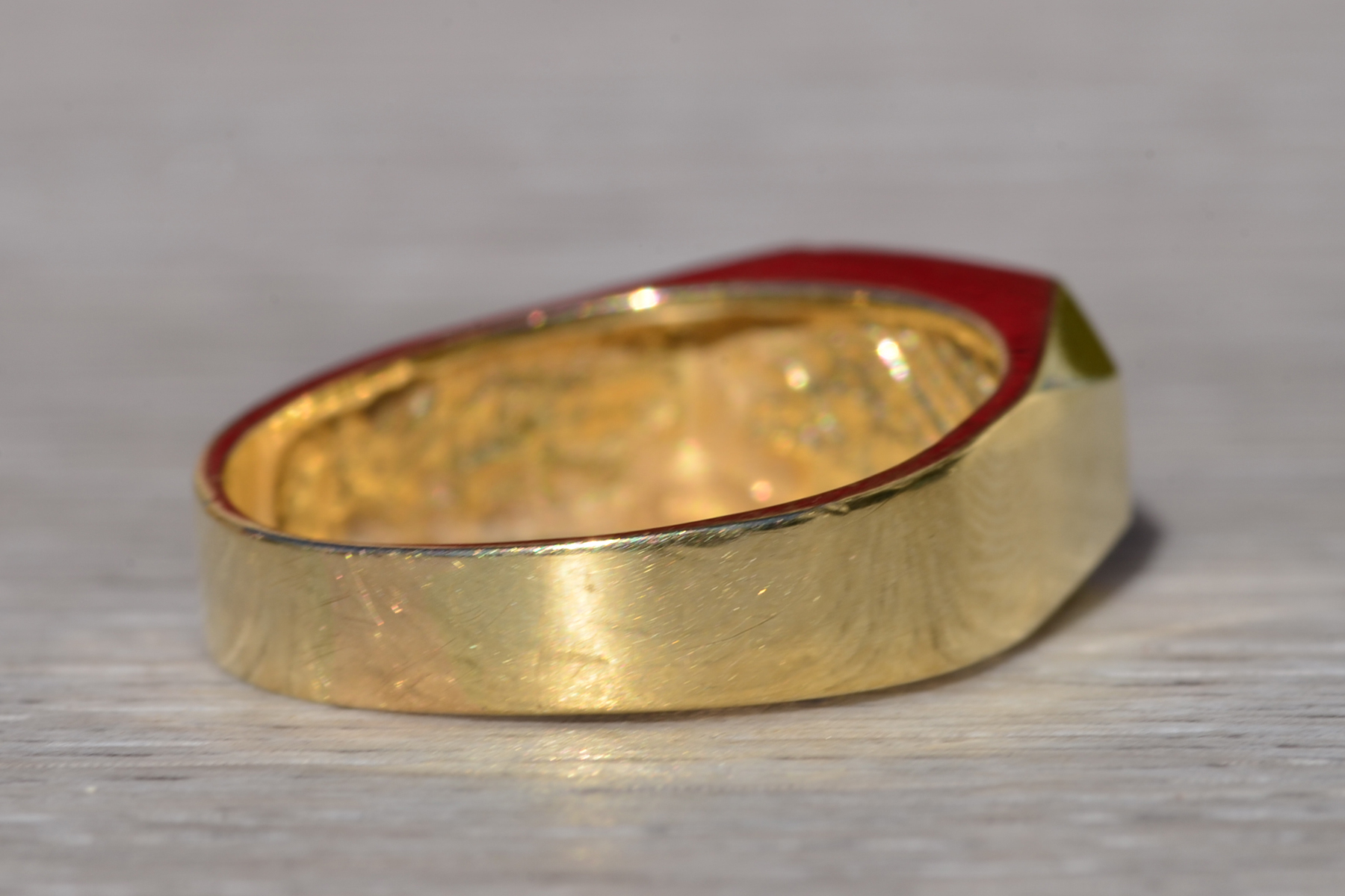 SOLD - The Haldon: Gentlemen's 14K Ring with Inlaid Cultured Opal - Image 6