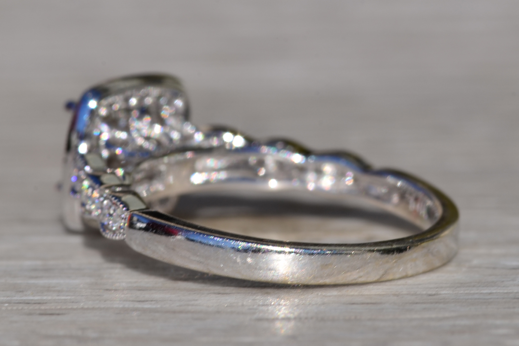 The Llanfair: Ladies 14K Mystery Set Diamond Engagement Ring and Wedding Band Bridal Set - Image 5