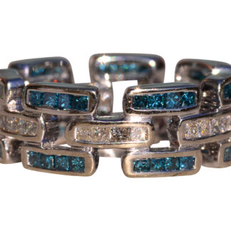 The Kulin West:  Blue and White Diamond Eternity Band in White Gold