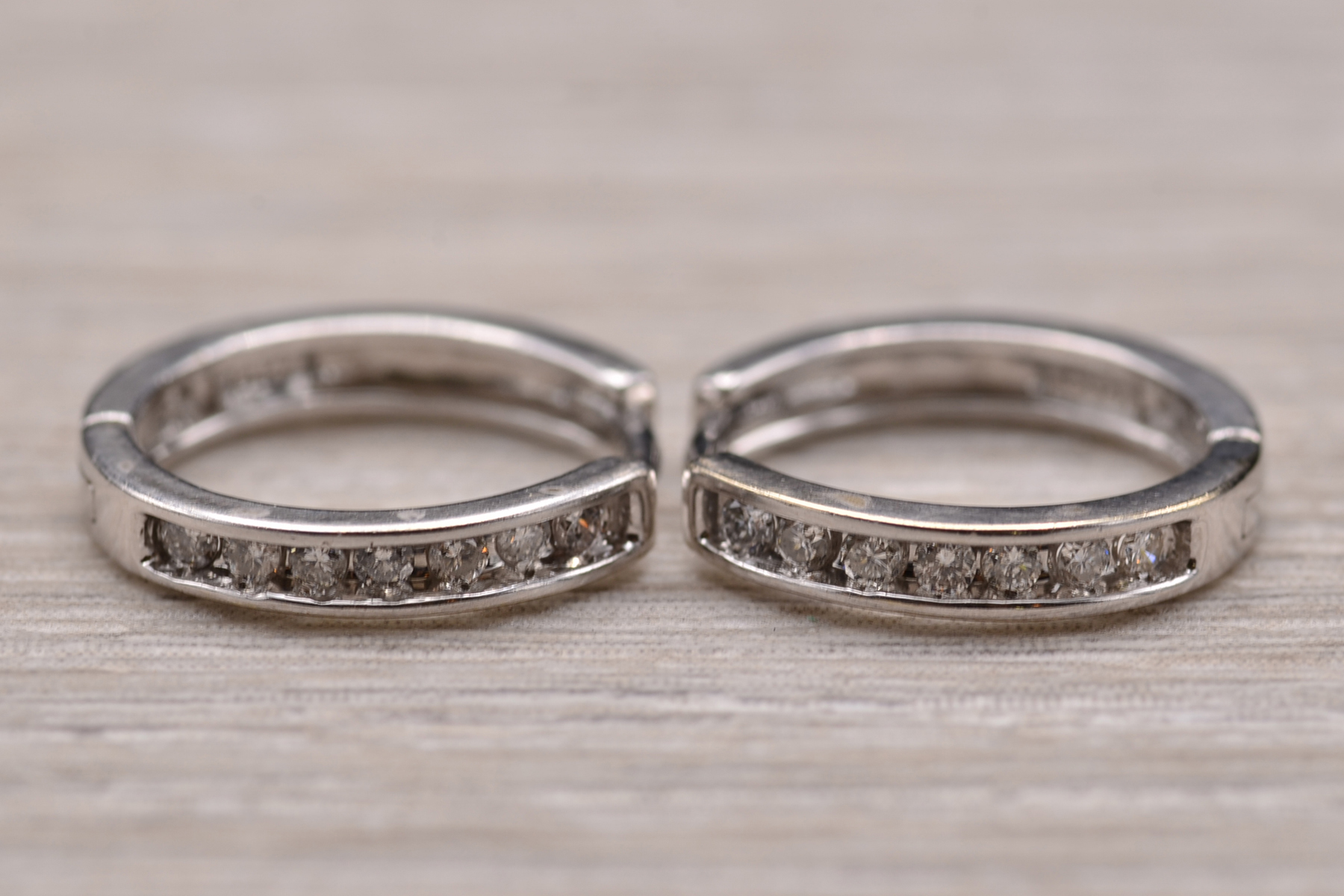 The East Arnhem: Ladies White Gold Diamond Hoop Earrings - Image 2